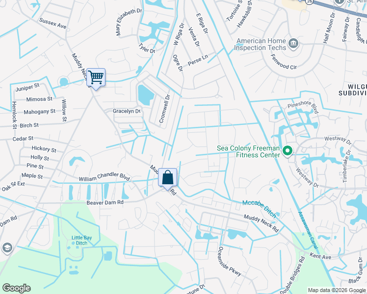 map of restaurants, bars, coffee shops, grocery stores, and more near 33121 Ogre Drive in Ocean View