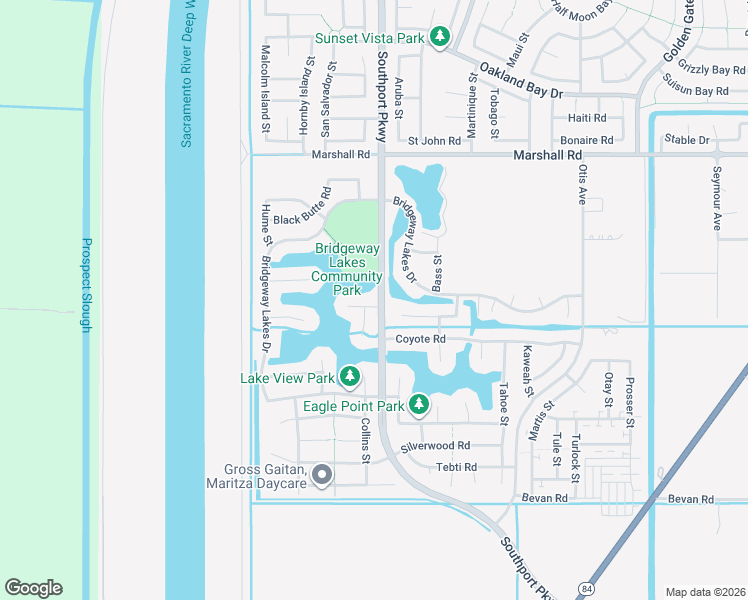 map of restaurants, bars, coffee shops, grocery stores, and more near 3790 Britton Place in West Sacramento