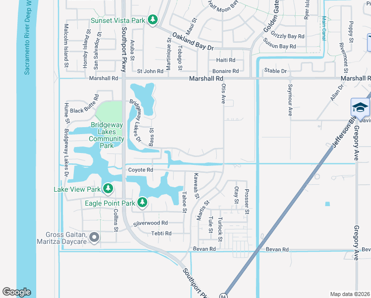 map of restaurants, bars, coffee shops, grocery stores, and more near 3692 Folsom Court in West Sacramento