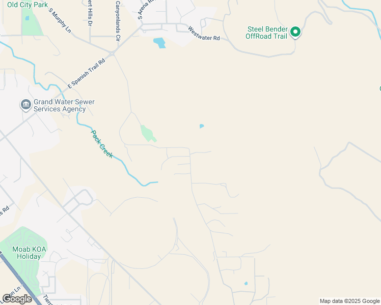 map of restaurants, bars, coffee shops, grocery stores, and more near 2845 East Bench Road in Moab
