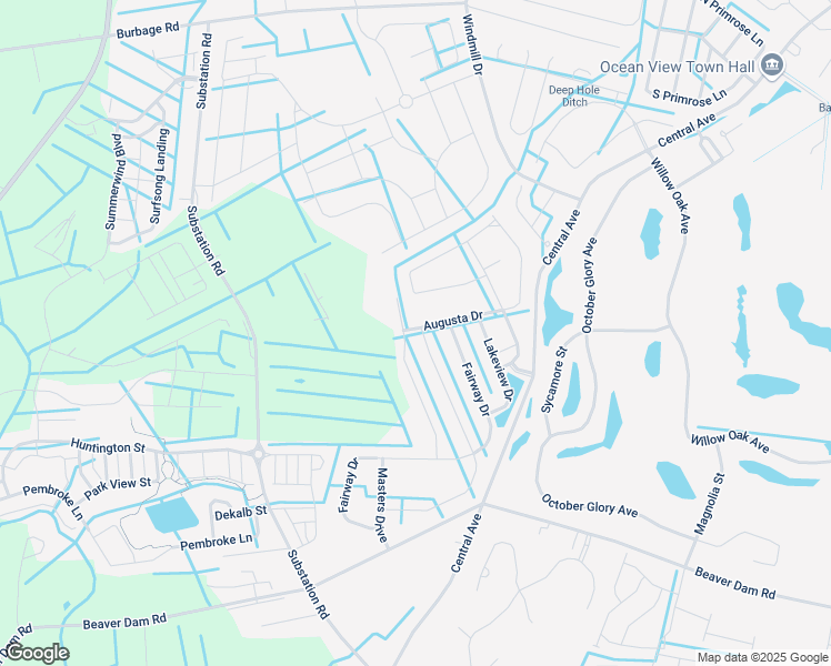 map of restaurants, bars, coffee shops, grocery stores, and more near 23 Augusta Drive in Ocean View