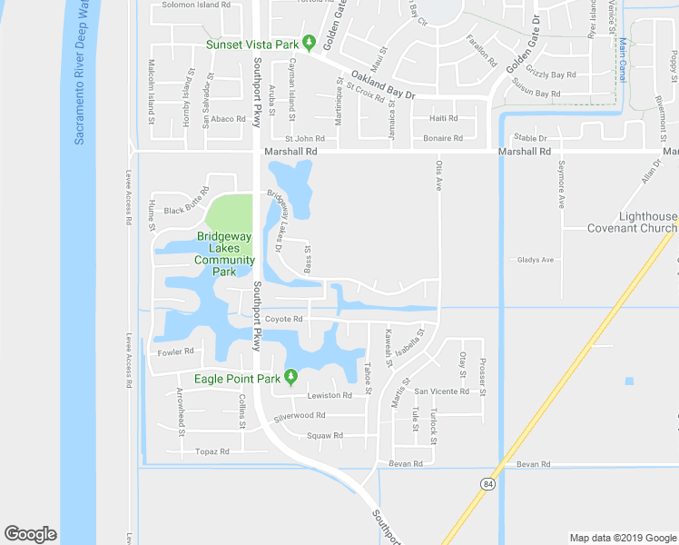 map of restaurants, bars, coffee shops, grocery stores, and more near 3360 Bridgeway Lakes in West Sacramento