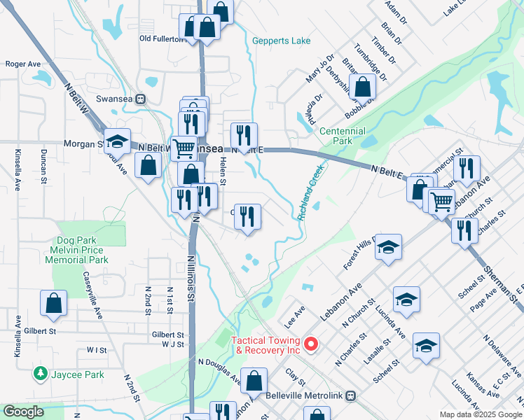 map of restaurants, bars, coffee shops, grocery stores, and more near 218 Clara Street in Swansea