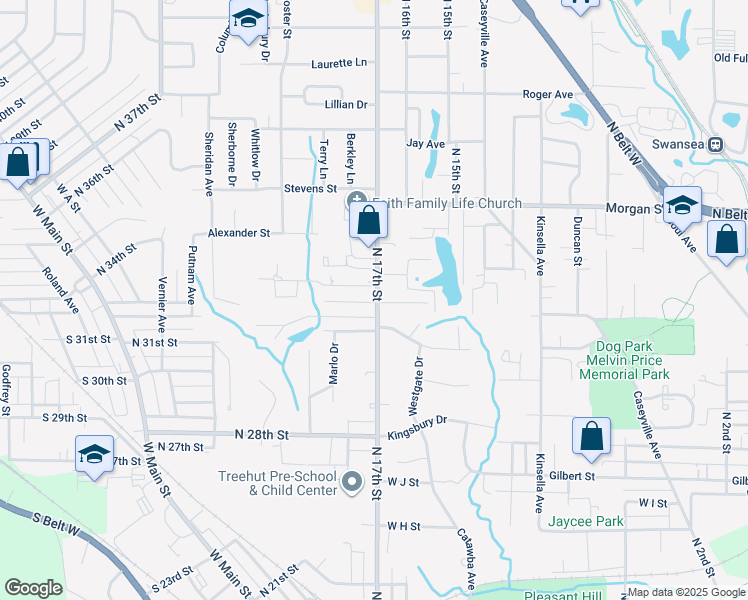 map of restaurants, bars, coffee shops, grocery stores, and more near 1218 North 17th Street in Swansea