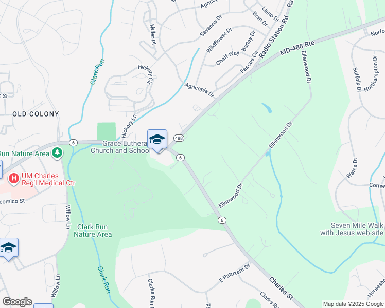 map of restaurants, bars, coffee shops, grocery stores, and more near 9642 Charles Street in La Plata