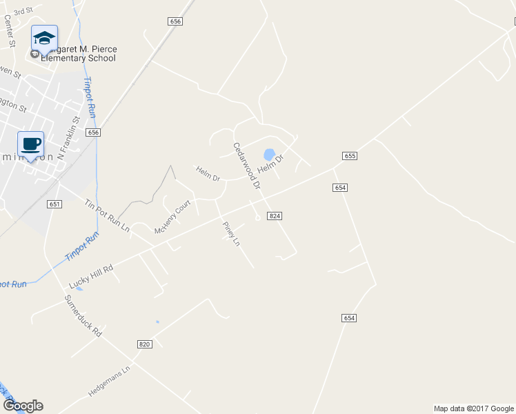 map of restaurants, bars, coffee shops, grocery stores, and more near 12439 Lucky Hill Road in Remington
