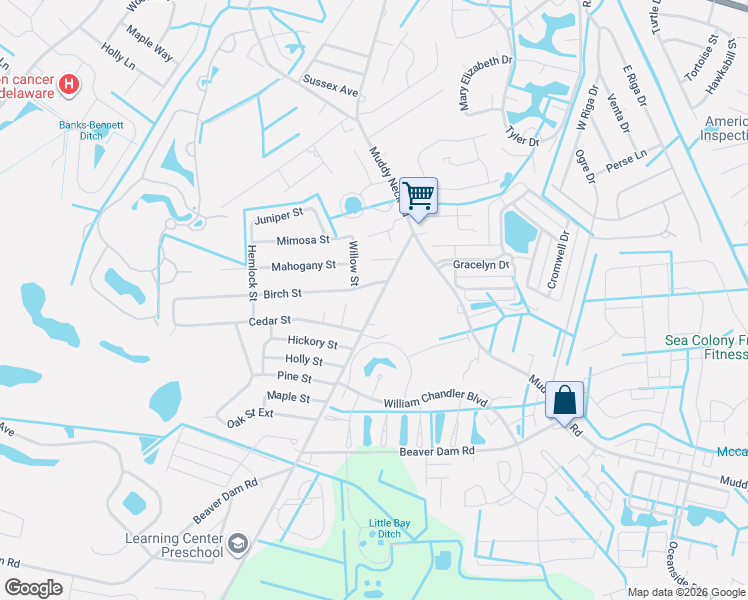 map of restaurants, bars, coffee shops, grocery stores, and more near 37651 Birch Street in Ocean View