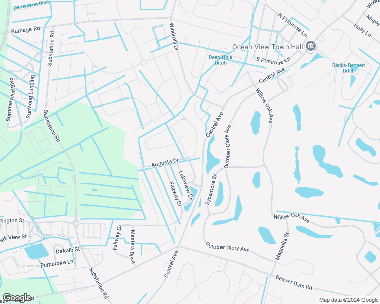 map of restaurants, bars, coffee shops, grocery stores, and more near 116 Augusta Drive in Ocean View