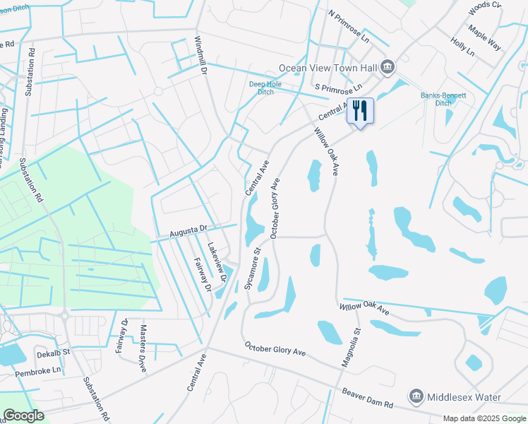 map of restaurants, bars, coffee shops, grocery stores, and more near 56 October Glory Avenue in Ocean View