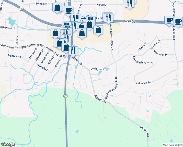 map of restaurants, bars, coffee shops, grocery stores, and more near 1201 Fawn Drive in Washington