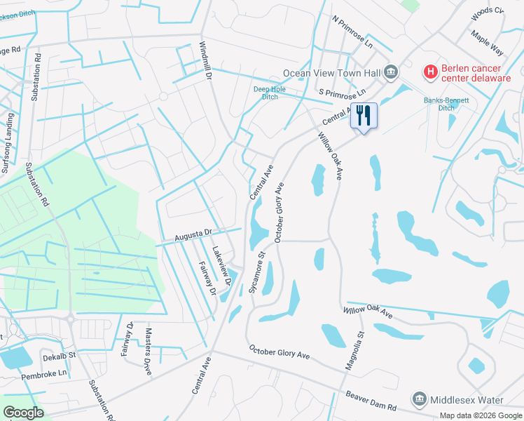 map of restaurants, bars, coffee shops, grocery stores, and more near 56 October Glory Avenue in Ocean View