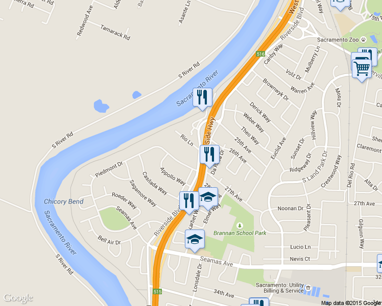 map of restaurants, bars, coffee shops, grocery stores, and more near in Sacramento