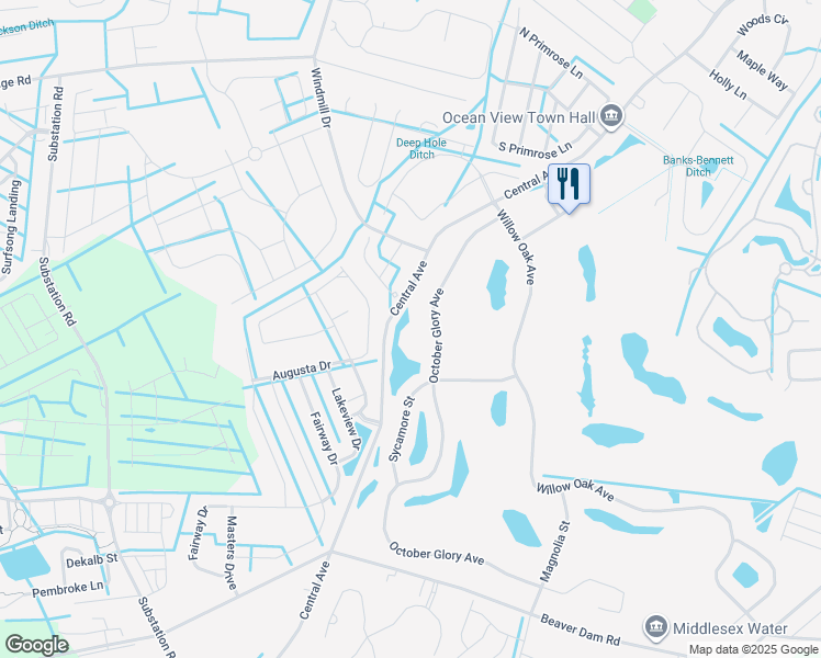map of restaurants, bars, coffee shops, grocery stores, and more near 56 October Glory Avenue in Ocean View