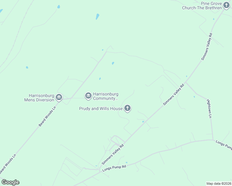 map of restaurants, bars, coffee shops, grocery stores, and more near Southern Drive in Harrisonburg