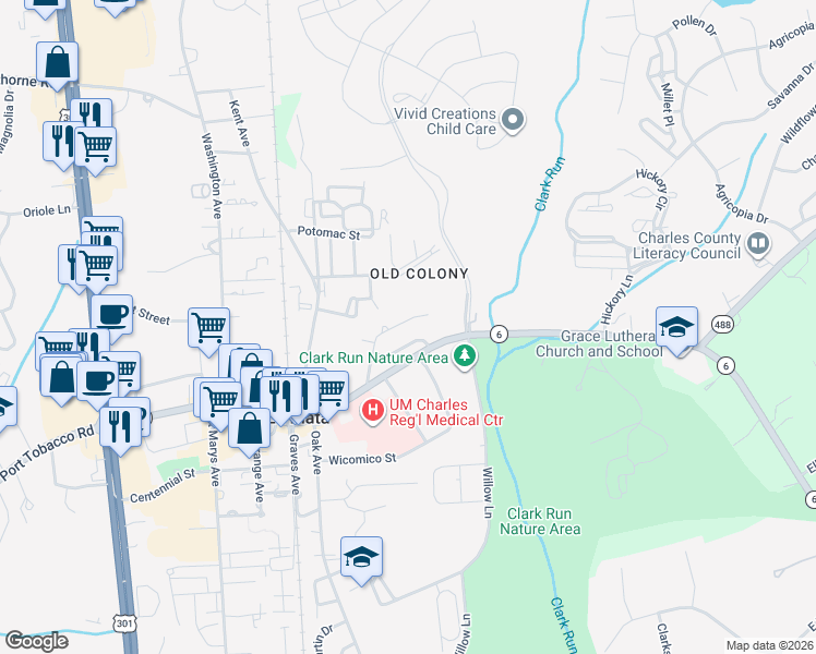 map of restaurants, bars, coffee shops, grocery stores, and more near 809 Anne Arundel Avenue in La Plata