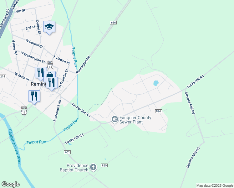 map of restaurants, bars, coffee shops, grocery stores, and more near 12187 Riverton Court in Remington