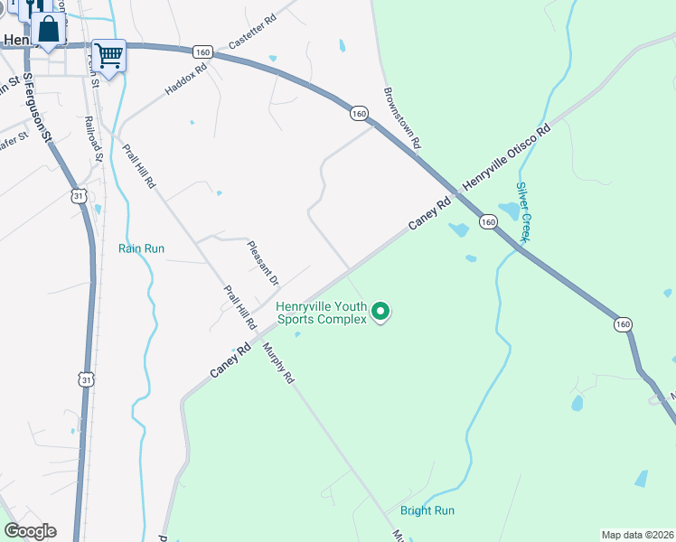 map of restaurants, bars, coffee shops, grocery stores, and more near 3719 Caney Rd in Henryville
