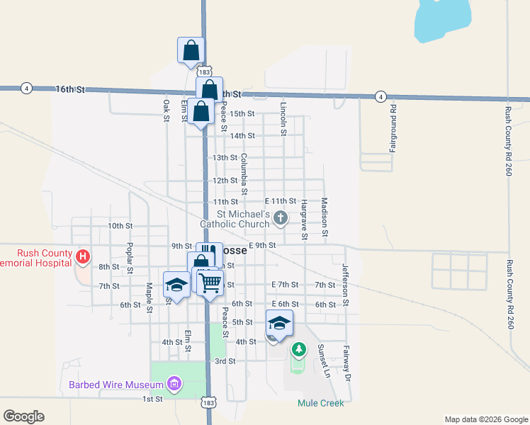 map of restaurants, bars, coffee shops, grocery stores, and more near 1050 Washington Street in La Crosse