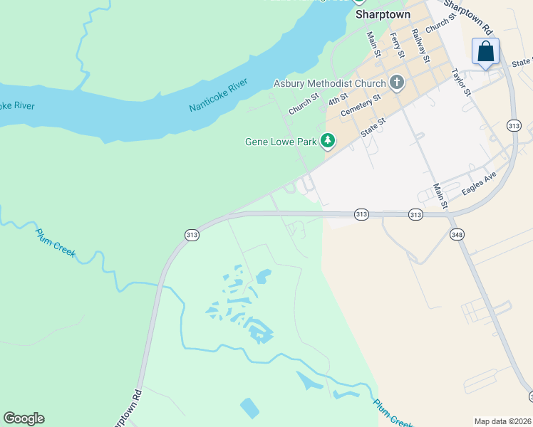 map of restaurants, bars, coffee shops, grocery stores, and more near Sharptown Road in Mardela Springs