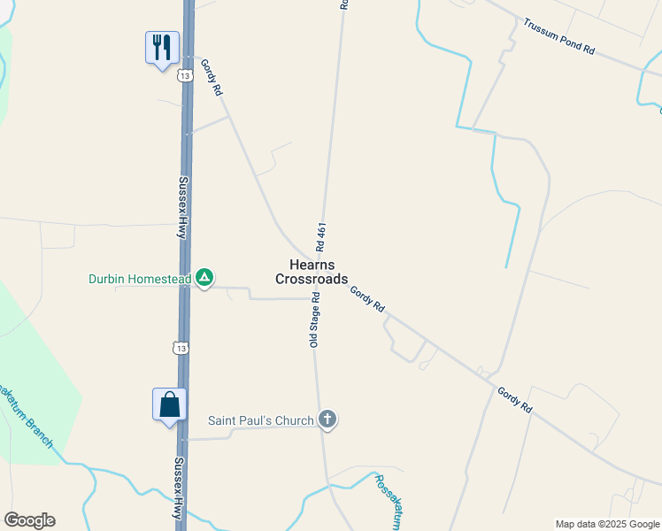 map of restaurants, bars, coffee shops, grocery stores, and more near 32945 Gordy Road in Laurel