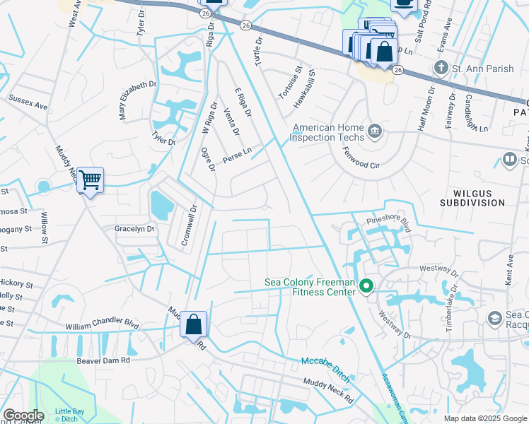 map of restaurants, bars, coffee shops, grocery stores, and more near 38518 Velta Drive in Ocean View