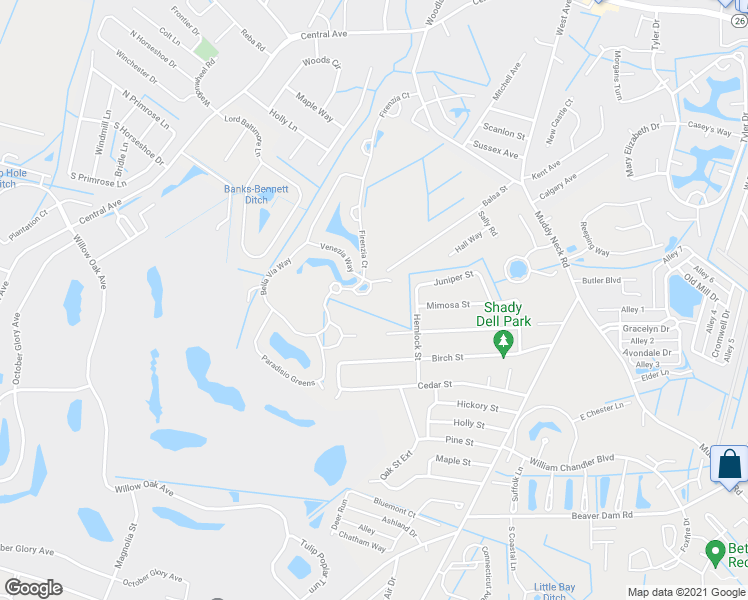 map of restaurants, bars, coffee shops, grocery stores, and more near 33057 Capri Court in Ocean View