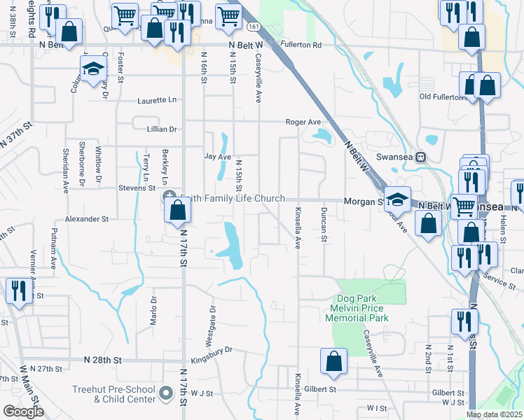 map of restaurants, bars, coffee shops, grocery stores, and more near 3 Englewood Drive in Belleville