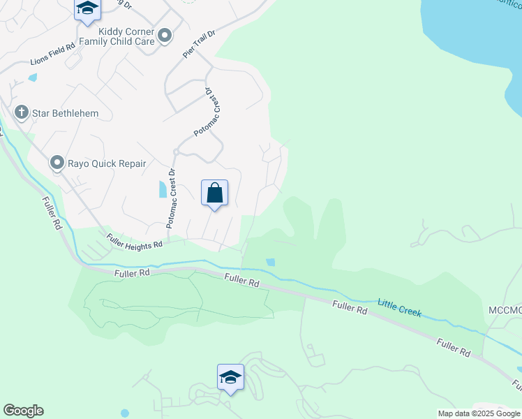 map of restaurants, bars, coffee shops, grocery stores, and more near 19135 Windsor Road in Triangle