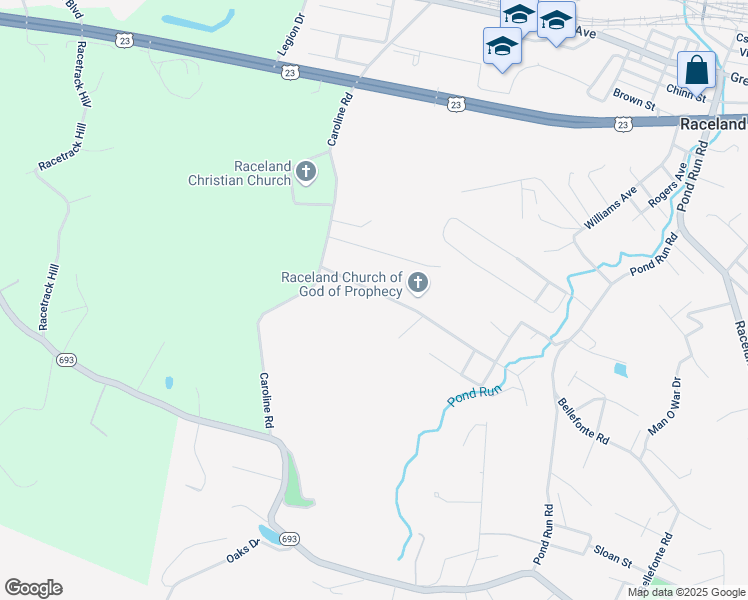 map of restaurants, bars, coffee shops, grocery stores, and more near 112 Hillview Avenue in Raceland
