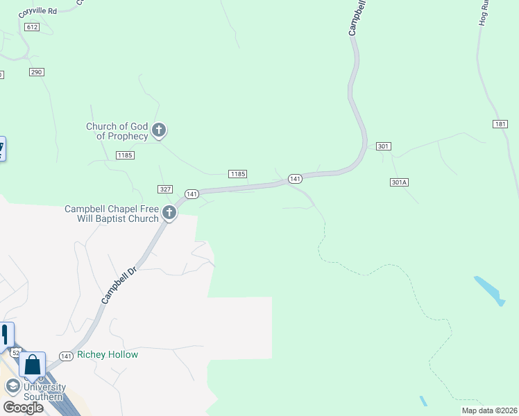 map of restaurants, bars, coffee shops, grocery stores, and more near 1820 Ohio 141 in Ironton