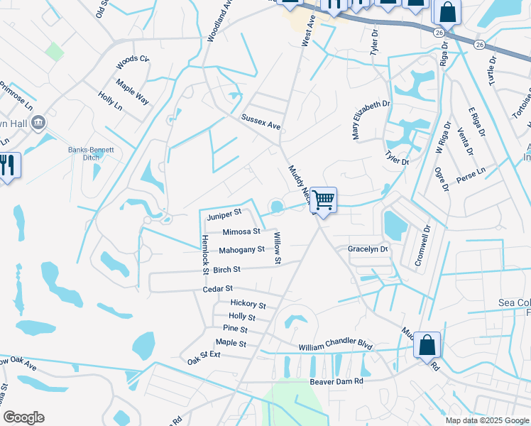 map of restaurants, bars, coffee shops, grocery stores, and more near 36 John Hall Drive in Ocean View