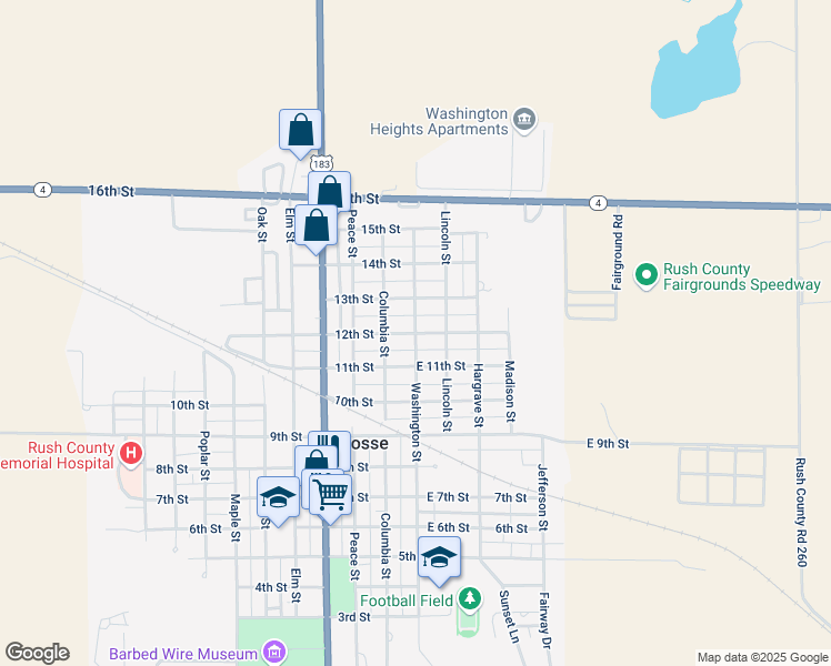 map of restaurants, bars, coffee shops, grocery stores, and more near 1200 Washington Street in La Crosse