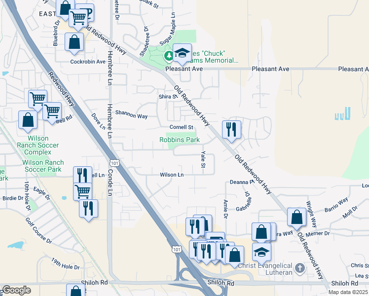 map of restaurants, bars, coffee shops, grocery stores, and more near 126 Billington Lane in Windsor