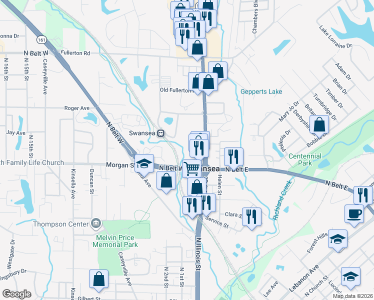 map of restaurants, bars, coffee shops, grocery stores, and more near 1822 Garden Street in Swansea