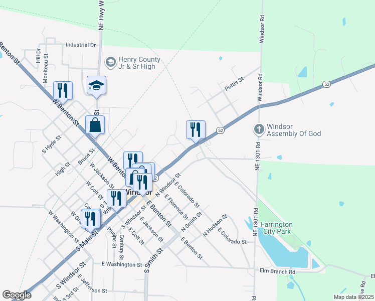 map of restaurants, bars, coffee shops, grocery stores, and more near 100 Parmelee Drive in Windsor