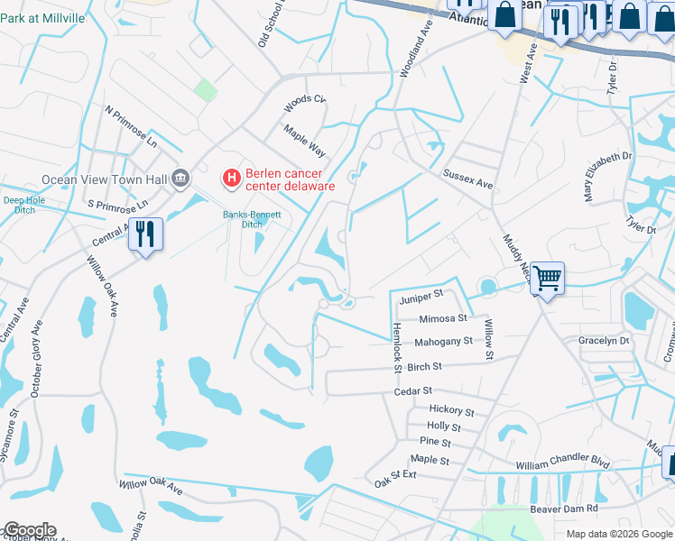 map of restaurants, bars, coffee shops, grocery stores, and more near 32997 Venezia Way in Ocean View