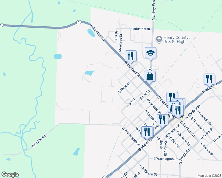 map of restaurants, bars, coffee shops, grocery stores, and more near 5-19 Circle Drive in Windsor