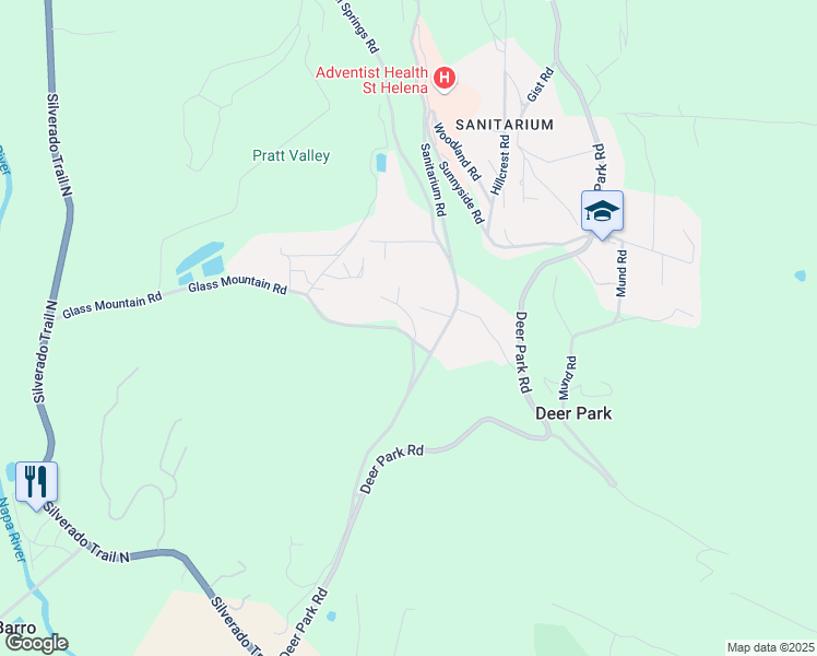 map of restaurants, bars, coffee shops, grocery stores, and more near 440 Elmshaven Road in St. Helena