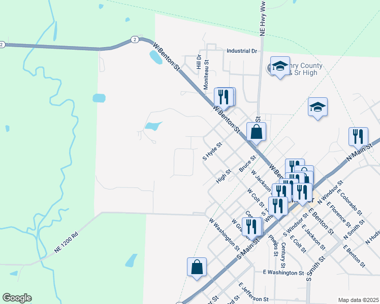 map of restaurants, bars, coffee shops, grocery stores, and more near 5 Circle Drive in Windsor