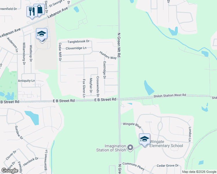 map of restaurants, bars, coffee shops, grocery stores, and more near 3229 Eastridge Drive in Belleville
