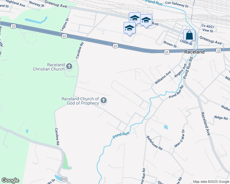 map of restaurants, bars, coffee shops, grocery stores, and more near 199 Lost Canyon Drive in Raceland