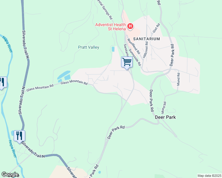 map of restaurants, bars, coffee shops, grocery stores, and more near 482 Elmshaven Road in St. Helena
