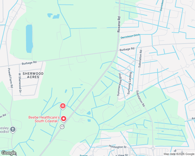 map of restaurants, bars, coffee shops, grocery stores, and more near 32514 Roxana Road in Frankford