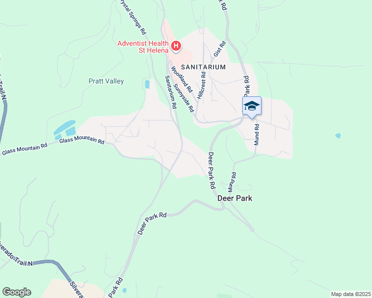 map of restaurants, bars, coffee shops, grocery stores, and more near 515 Sanitarium Road in Saint Helena