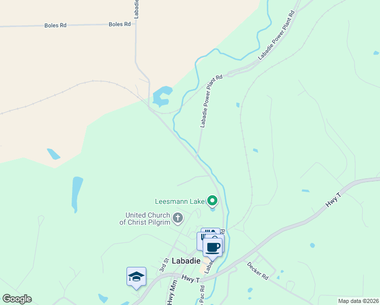 map of restaurants, bars, coffee shops, grocery stores, and more near Front Street in Labadie