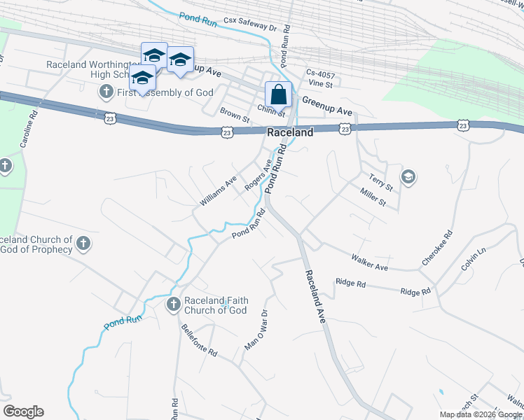 map of restaurants, bars, coffee shops, grocery stores, and more near 801-833 Raceland Ave in Raceland
