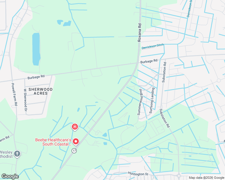 map of restaurants, bars, coffee shops, grocery stores, and more near 32514 Roxana Road in Frankford
