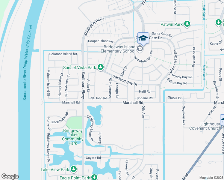 map of restaurants, bars, coffee shops, grocery stores, and more near 3413 Martinique Street in West Sacramento