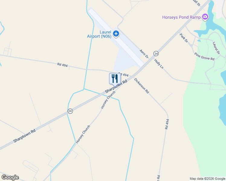 map of restaurants, bars, coffee shops, grocery stores, and more near 32902 Horsey Church in Laurel
