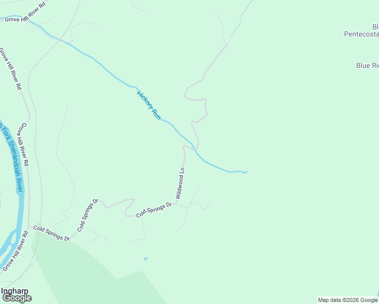 map of restaurants, bars, coffee shops, grocery stores, and more near 334 Wildwood Lane in Shenandoah